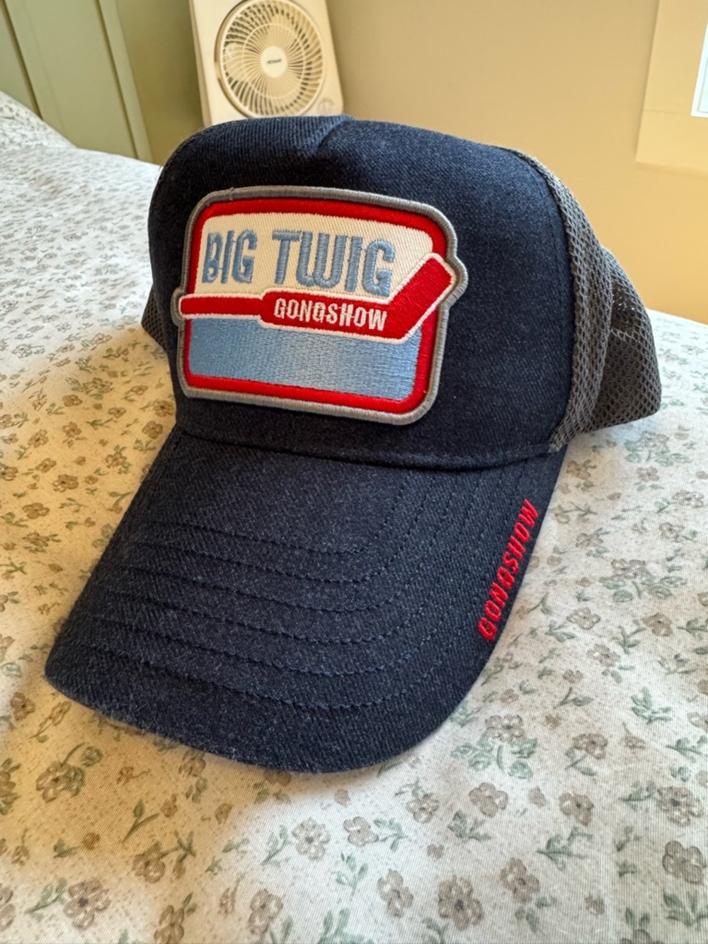 Big Twig GONOSHOW Patch Trucker Hat - Navy Blue with Light Blue & Red Accents